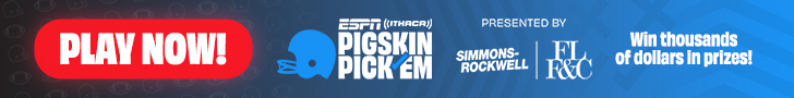 ESPN Ithaca’s Pigskin Pick’em Leaderboard Ad