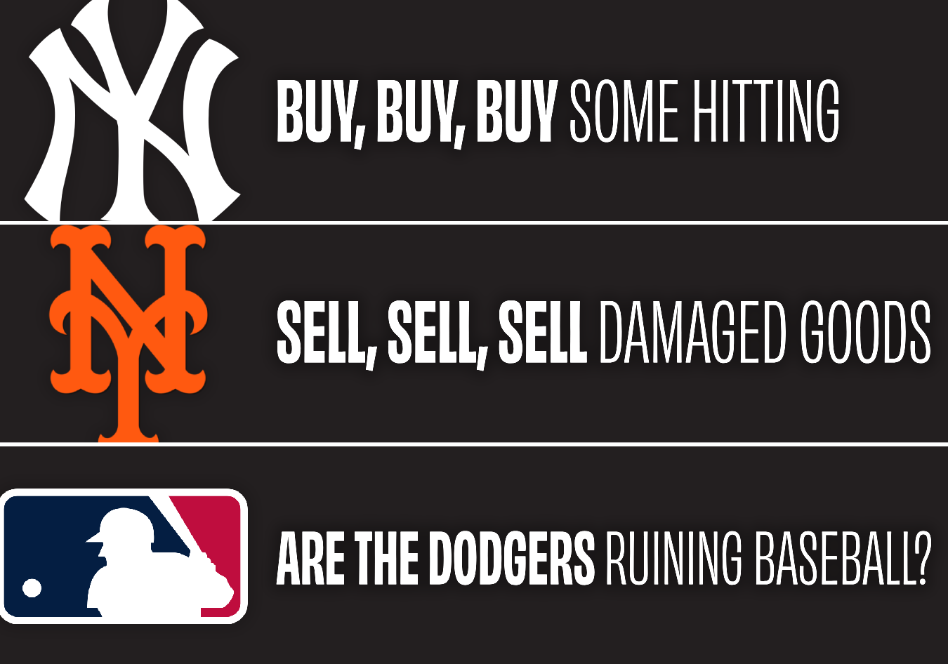 Ryan’s Monday Musings: Yankees buy, Mets sell at the trade deadline